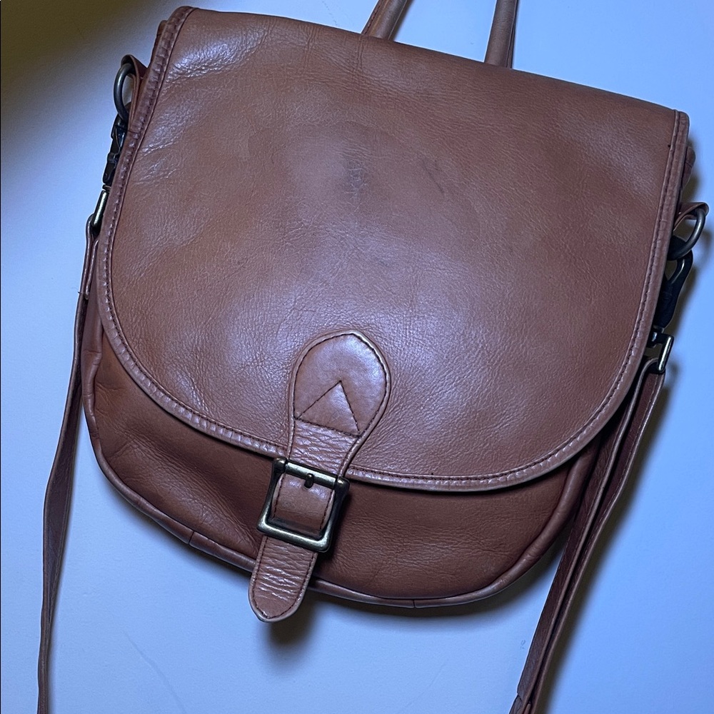 HOBO Tan Leather Crossbody Bag (convertible backpack)